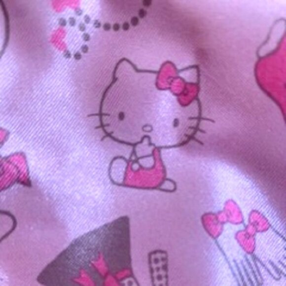 Girls' Hello Kitty Pink /Black Shiny Purse Handbag Kitty Charm Bow Snap 12"x 6" - Picture 7 of 8